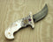 Mother of pearl handled, engraved liner lock folding Kirpan